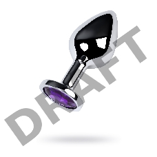 Анальная втулка Metal by TOYFA, металл, серебряная, с фиолетовым кристаллом, 8 см, Ø 3,4 см, 85 г