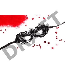 Черная ажурная текстильная маска Кэролин