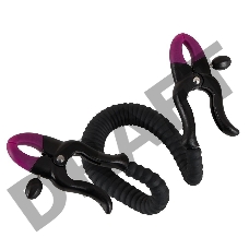 Зажим на половые губы с эрекционным кольцом в виде гибкого шланга Intimate Spreader strong