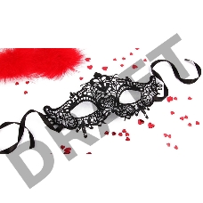 Черная ажурная текстильная маска Памелла