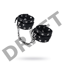 Оковы однослоиные с люверсами Pecado BDSM, натуральная кожа, черные